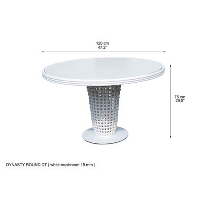 Dynasty Round Dining Table with Glass