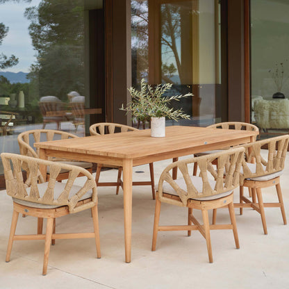 Krabi 7-Piece Rectangular Dining Set with Sunbrella Cushions