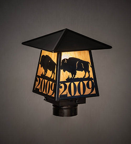 16" Wide Restored Taft 1 Light Lantern Post Mount