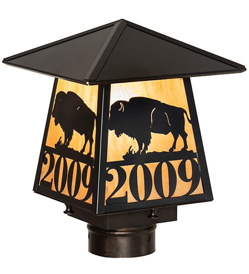 16" Wide Restored Taft 1 Light Lantern Post Mount