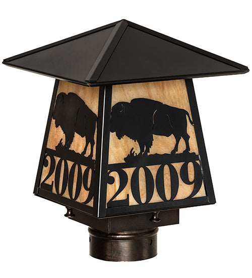 16" Wide Restored Taft 1 Light Lantern Post Mount