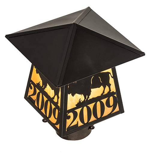 16" Wide Restored Taft 1 Light Lantern Post Mount