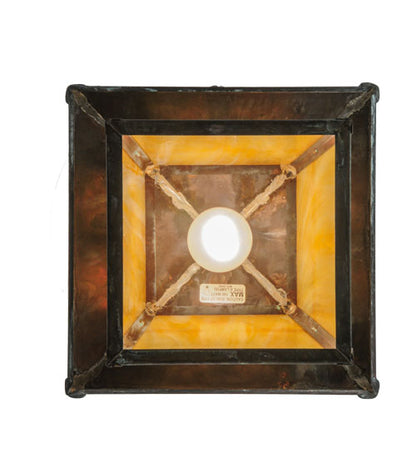9"W Seneca Lotus Leaf and Dragonfly Solid Mount Wall Sconce