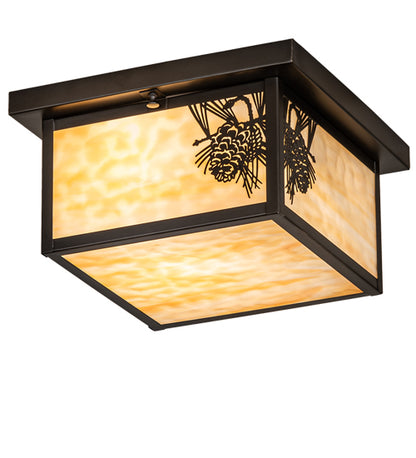 10"Sq Hyde Park Hill Top Flushmount
