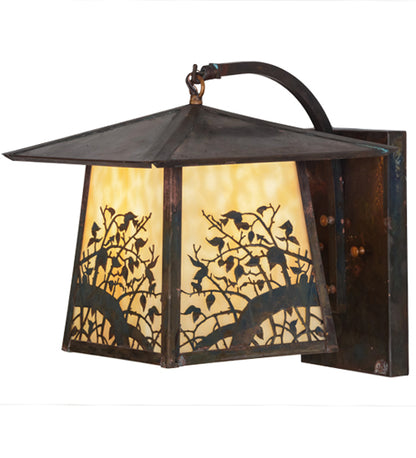 9"W Hyde Park Fly Fishing Creek Curved Arm Wall Sconce