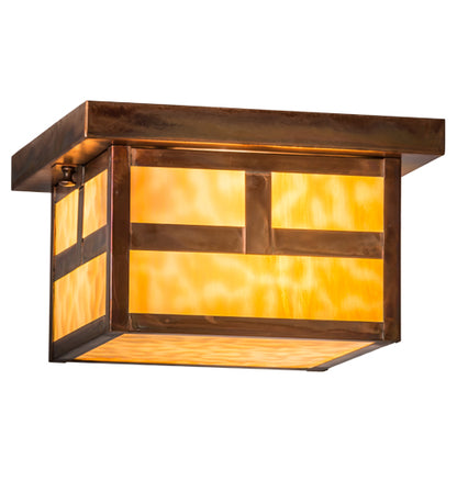 10" Square Hyde Park Double Bar Mission Flushmount
