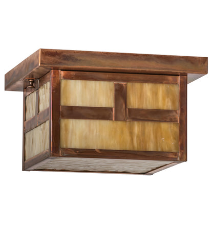 10" Square Hyde Park Double Bar Mission Flushmount