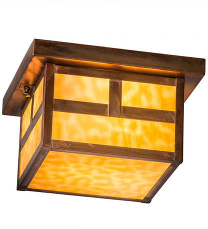10" Square Hyde Park Double Bar Mission Flushmount