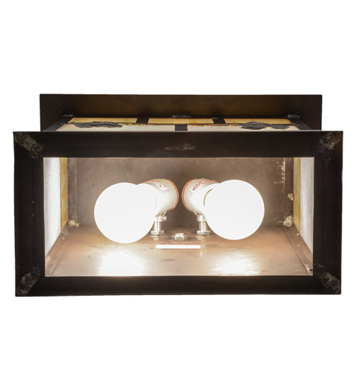 12" Square Hyde Park Double Bar Mission Flushmount