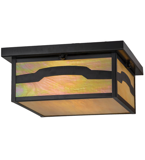 8"Sq Hyde Park "T" Mission Flushmount