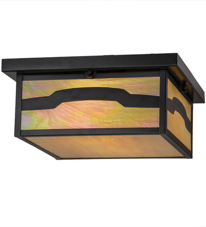 8"Sq Hyde Park "T" Mission Flushmount
