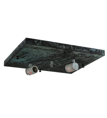 8"Sq Hyde Park Double Bar Mission Flushmount