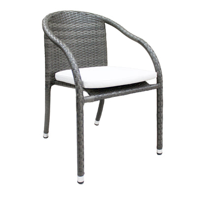 Spectrum 5-Piece Stackable Woven Armchair Dining Set with Cushions