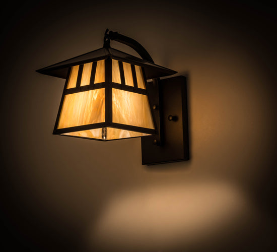 8"W Stillwater Cross Mission Curved Arm Wall Sconce