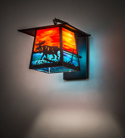 12" Wide Stillwater Bear Creek Curved Arm Wall Sconce