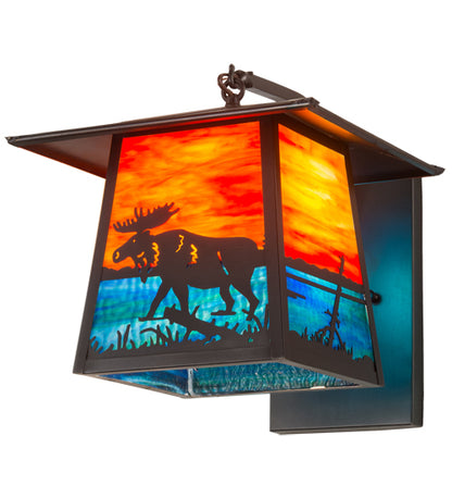 12" Wide Stillwater Bear Creek Curved Arm Wall Sconce