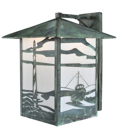 12" Wide Stillwater Moose at Lake Curved Arm Wall Sconce