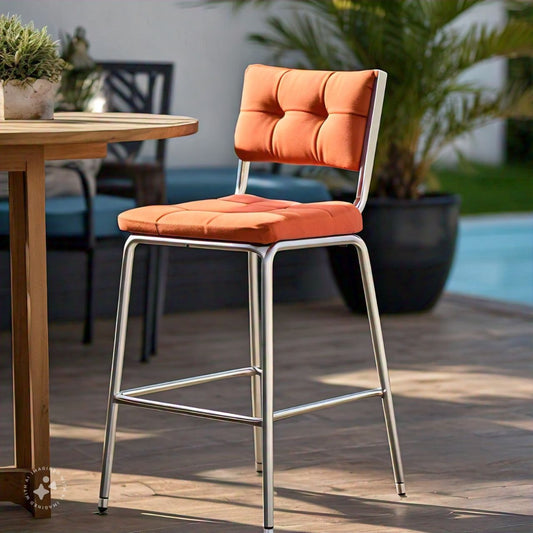 Orange Modern Bar Stool (4 Chair Set)