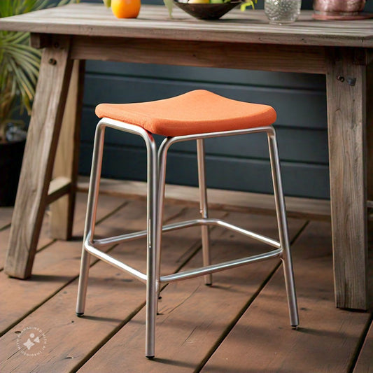 Orange Bar Stool (4 Chair Set)