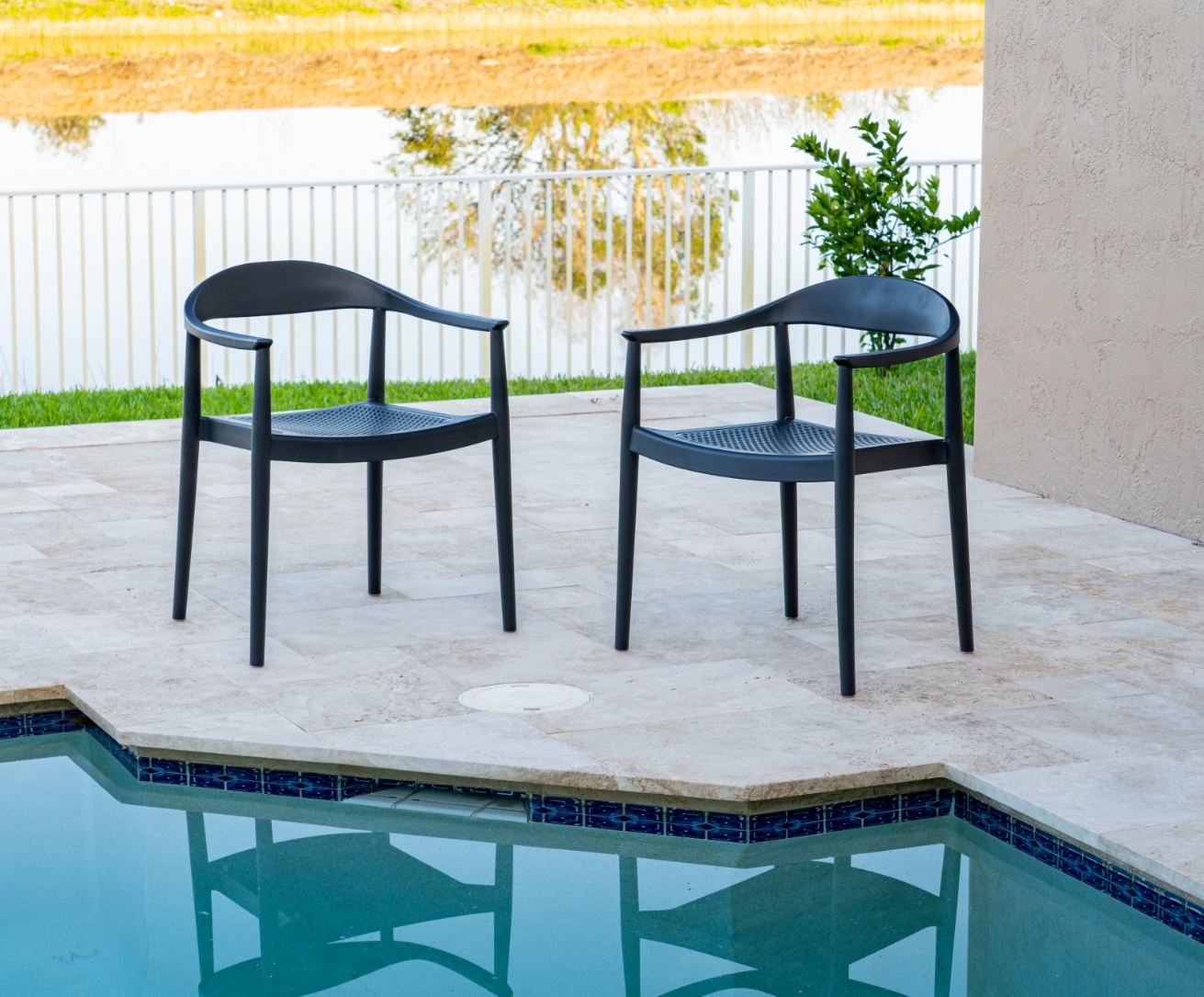 Kennedy Set of 2 Stackable Armchair-Anthracite