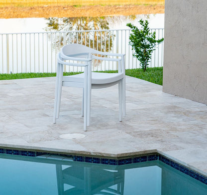 Kennedy Set of 2 Stackable Armchair-White