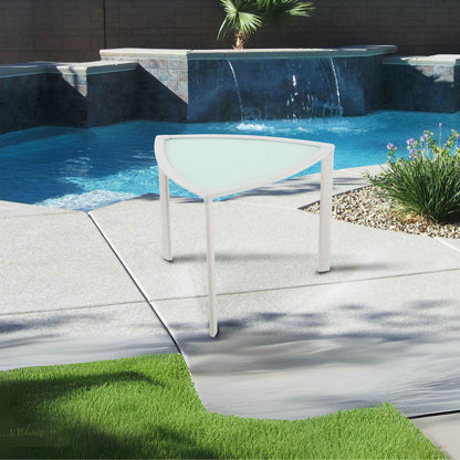Arch White Aluminum End Table