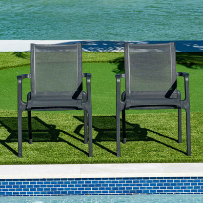 Paris Set of 2 Sling Armchairs - Anthracite