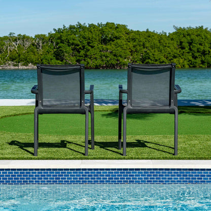 Paris Set of 2 Sling Armchairs - Anthracite