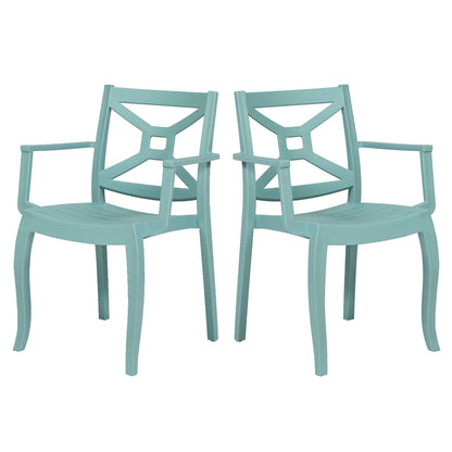 Zeus Set of 2 Stackable Armchair-Teal