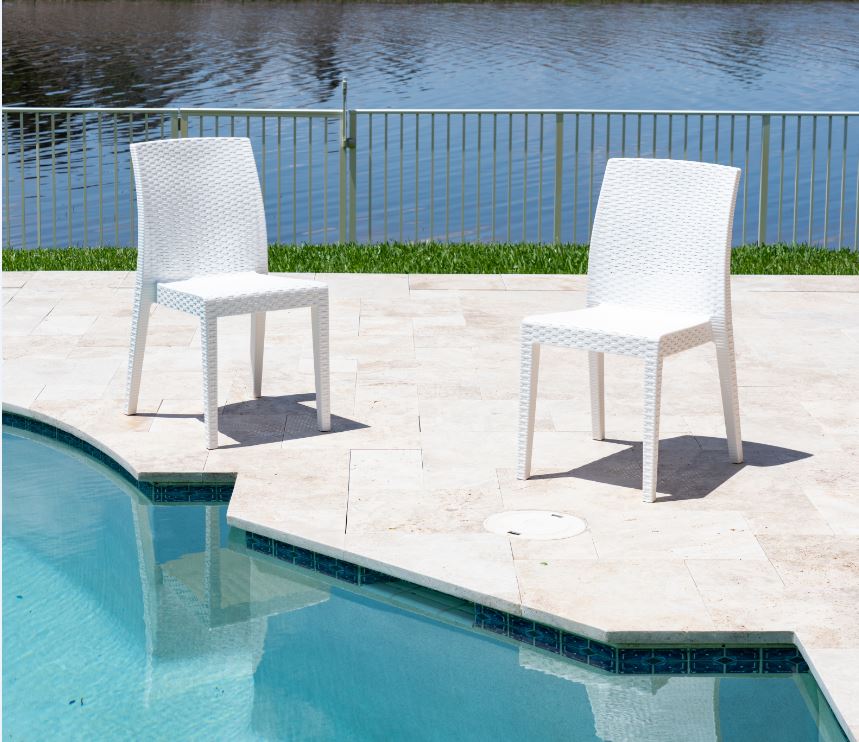 Siena Set of 2 Stackable Side chair-White
